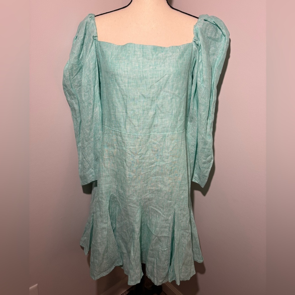 Mille Resort and Travel green & white seersucker women’s M NWT Nordstrom dress